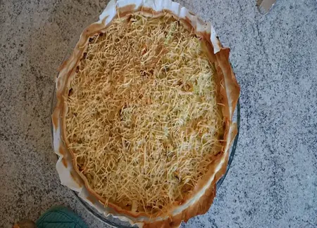 Tarte aux poireaux et curry