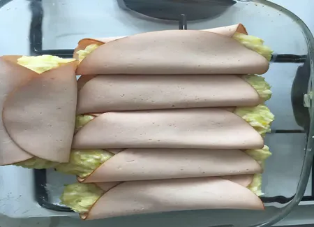 Roulé de jambon au rapé de courgettes