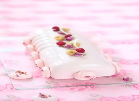 Bûche à la mousse de framboises