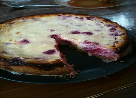 Gâeau aux framboises et au fromage blanc