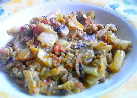 Endives aux champignons et lardons