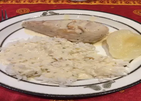 Blancs de poulet au boursin et aux poires