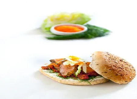 Burger au saumon fumé