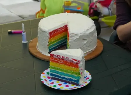 Gâteau intérieur arc-en-ciel