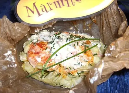 Papillotes de saumon aux ravioles