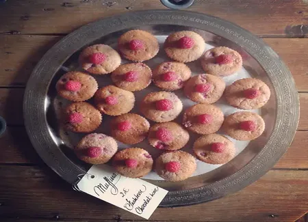 Muffins maxi moelleux aux framboises des cantoches