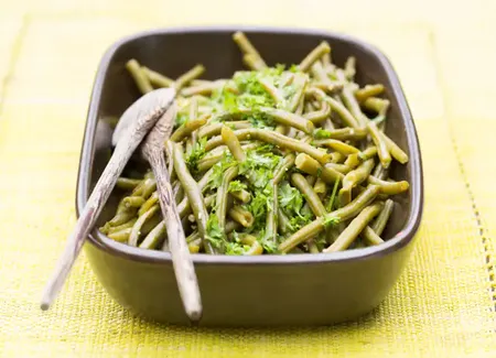 Salade de haricots verts et sa vinaigrette originale