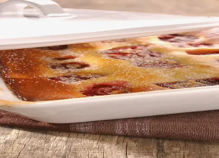 Flan aux prunes et fromage blanc