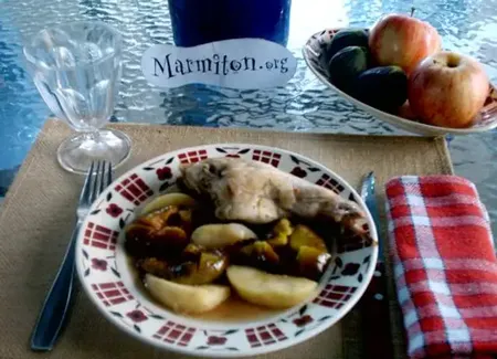 Râble de lapin aux figues et aux pommes