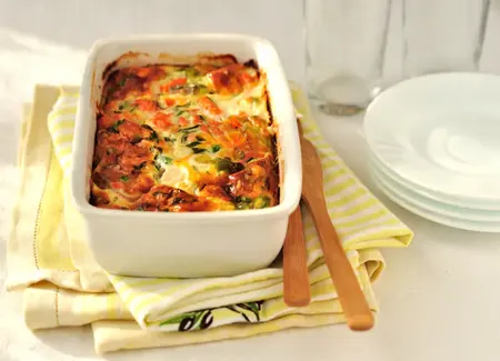Gratin de courgettes au saumon fumé