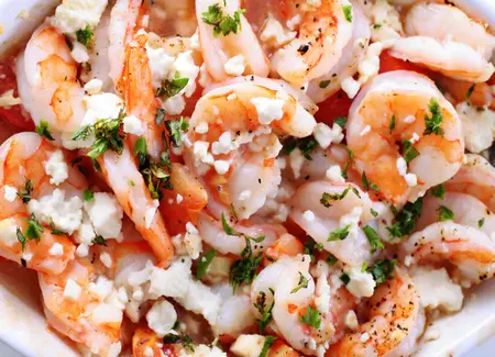 Crevettes à la feta
