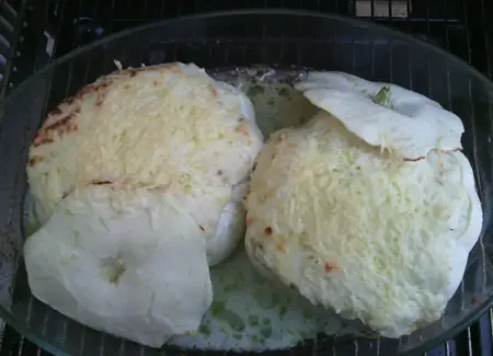 Pâtissons farcis (restes de poisson)