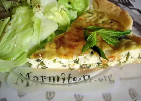 Quiche à la brousse et à la menthe