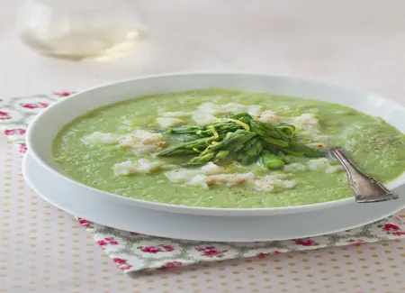 Potage de crabe aux asperges