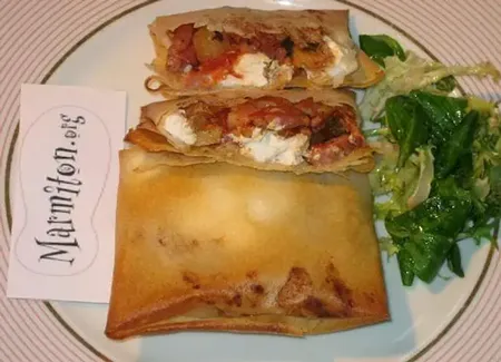 Bricks courgettes-tomates et ricotta