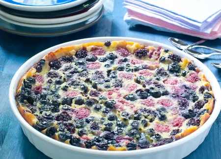Clafoutis myrtilles-framboises