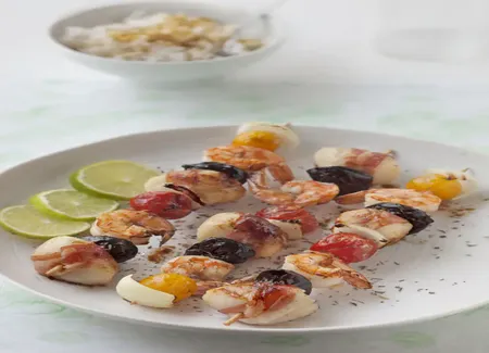 Brochette de st jacques et gambas