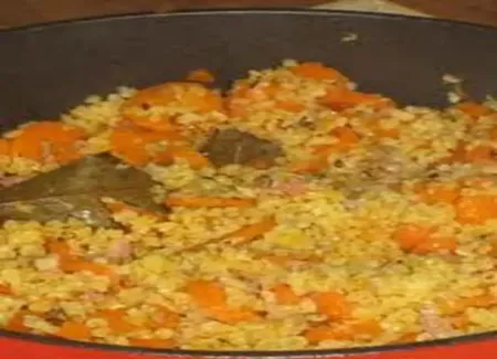 Boulgour aux lardons et oignons
