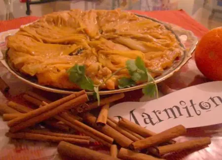 Tarte tatin étoilée endives orangées chêvre