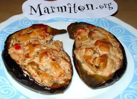 Aubergines végétariennes au fromage blanc
