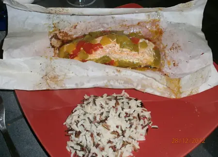 Papillotes de saumon aux poivrons et au miel