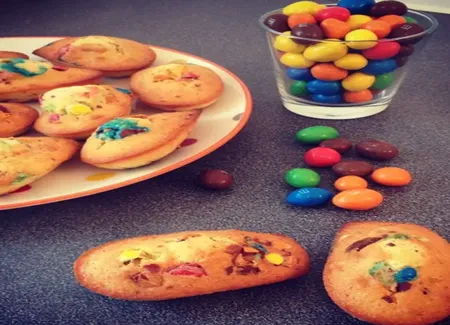 Madeleines aux m&m's
