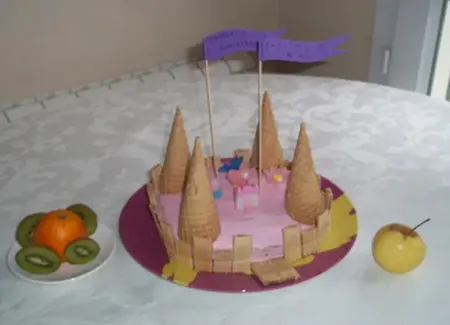 Décoration château de princesse pour gâteau d'anniversaire