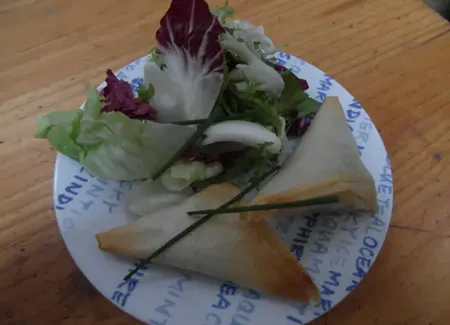 Samoussa saumon fumé, avocat et pomme granny