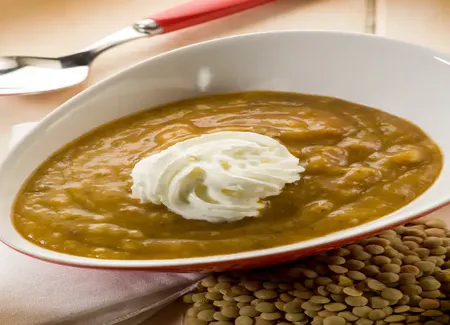 Crème de lentilles vertes du puy