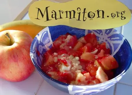 Délice de pomme, banane et framboise