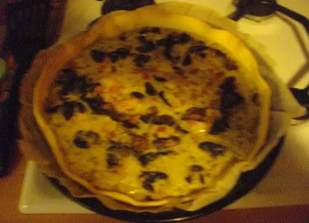 Tarte aux champignons et lardons
