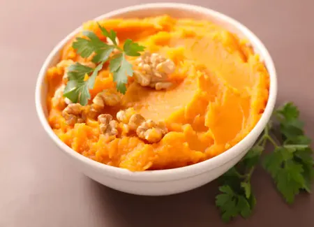 Purée de panais pommes de terre et patate douce