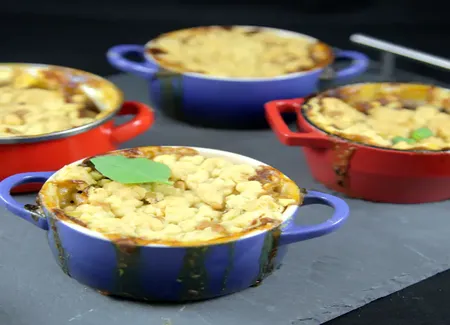 Crumble aux légumes du soleil et mozzarella