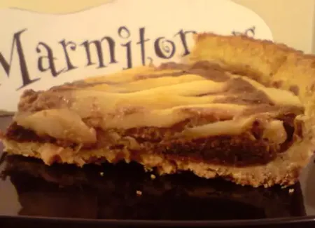 Tarte aux poires sur frangipane chocolat pralin