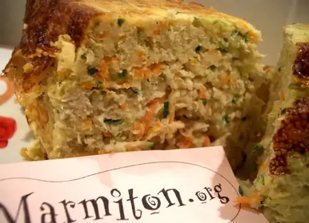 Pain léger de colin et courgettes