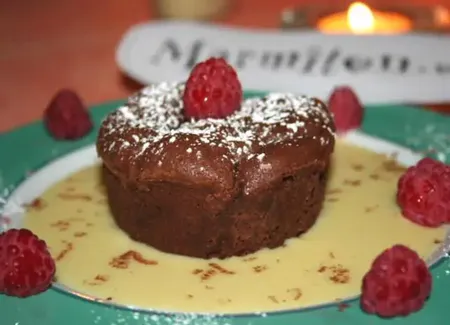 Ramequins fondants chocolat framboise