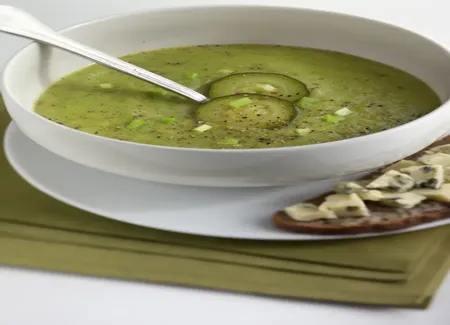 Soupe de courgettes au bleu d'auvergne