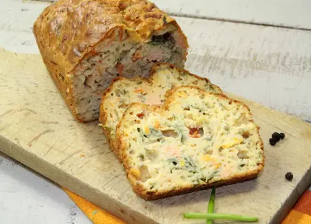 Cake saumon feta olives