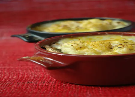 Gratin de chou fleur au thon et aux champignons