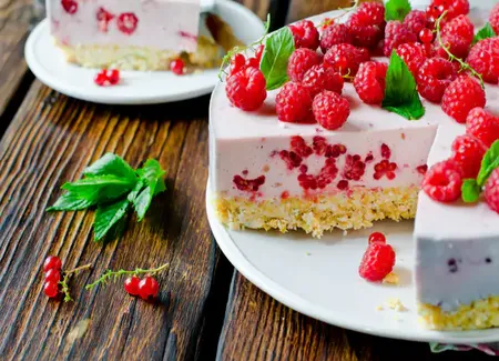 Tarte aux framboises et au fromage blanc