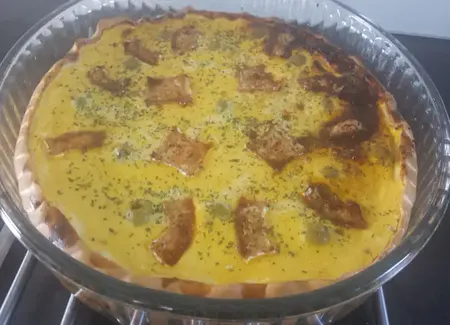 Quiche au potiron chèvre olives
