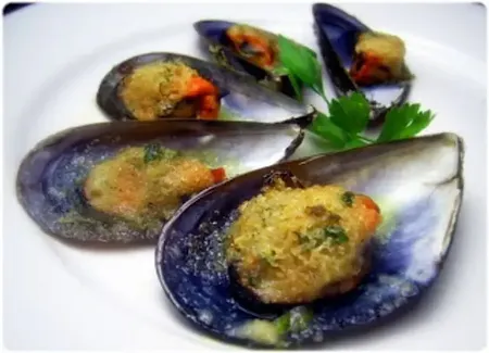 Moules gratinées au poivron