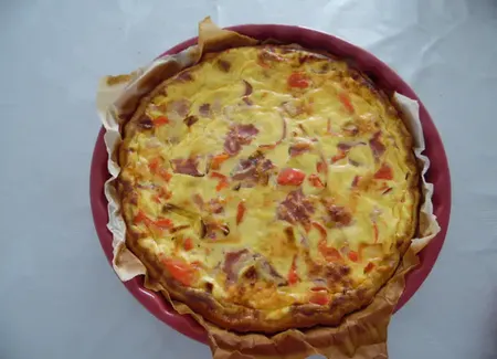 Quiche poivron poireau jambon