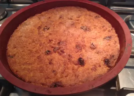 Pudding maison aux raisins secs