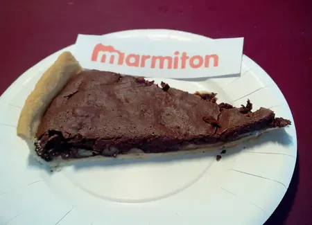 Tarte façon brownie bananes chocolat pécan