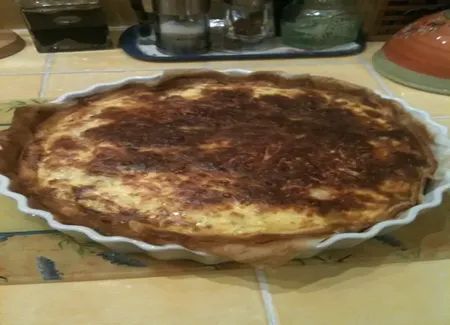 Tarte aux poireaux, munster et jambon