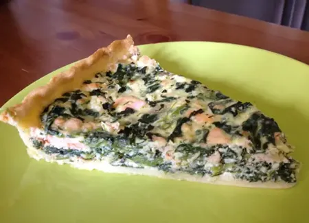 Tarte brousse-épinards-saumon