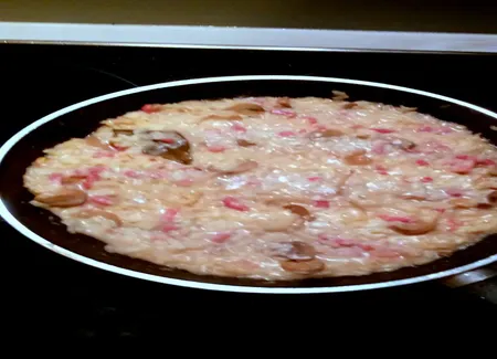 Risotto champignons lardons