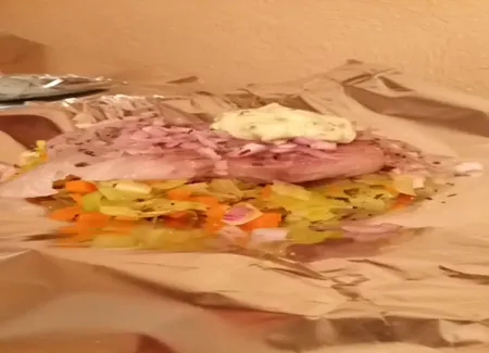 Lieu noir sauce béarnaise en papillote