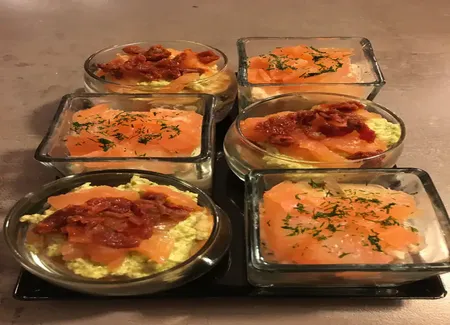 Verrine de saumon fumé et pesto